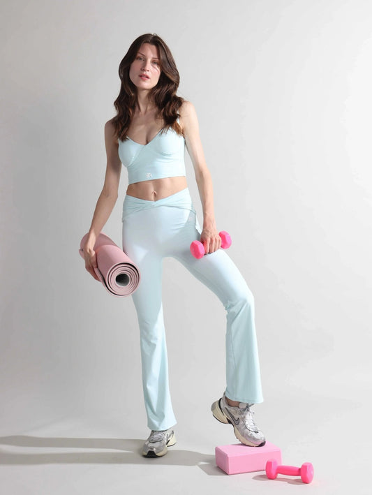 V-Shaped High Waisted Flare Yoga Pants for Women
