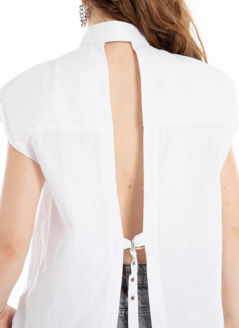 Women’s High Collar Sleeveless Shirt